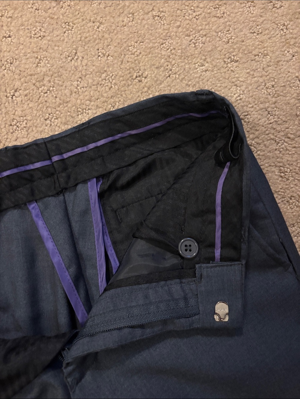 Complete Boys Outfit - featuring Velvet blue jacket and charcoal Dress Pants - Picture 3 of 12